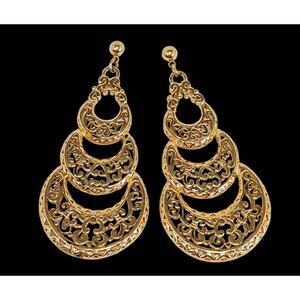Vintage Avon Gold Tone Spanish Moon Earrings